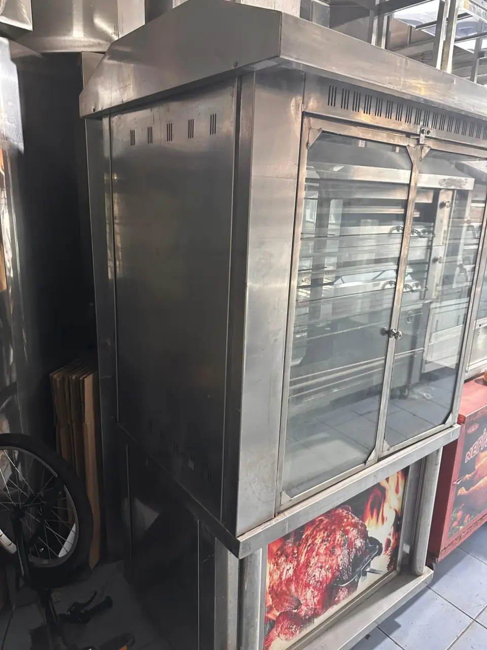 8 Şişli Tüplü Krom Tavuk Çevirme, fotoğraf 2